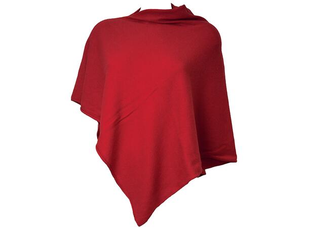 Dame Poncho ensfarget 60x60 rød 